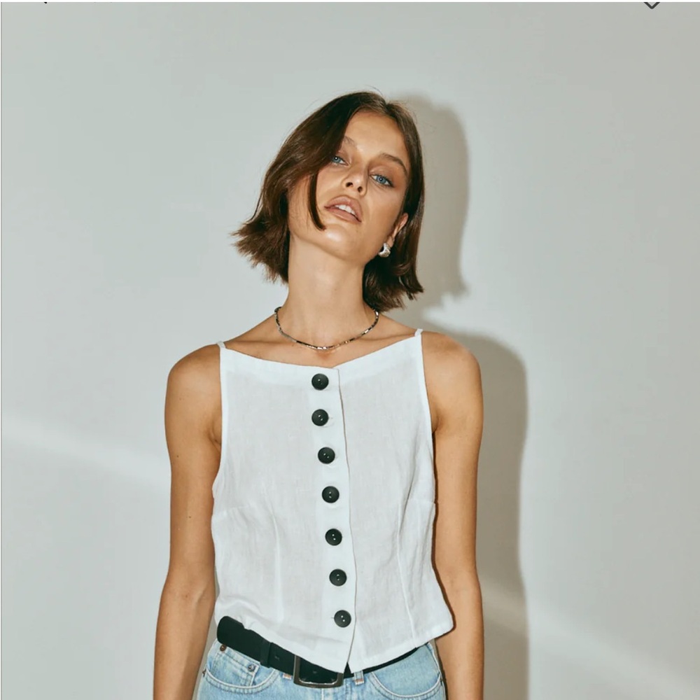 White Button-Up Women's Top